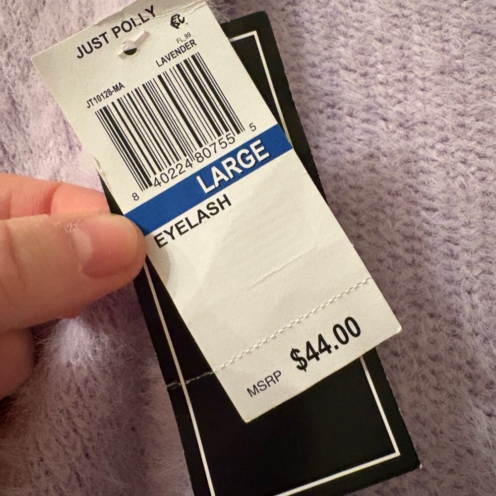 NWT Just Polly Lavender “Eyelash” Knit Twist Front Sweater Size L - Picture 4 of 8